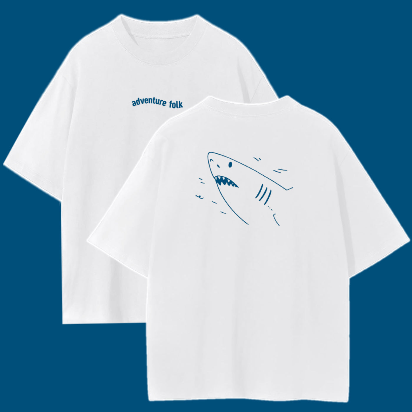 Adventure Folk - Chompy Shark (White)