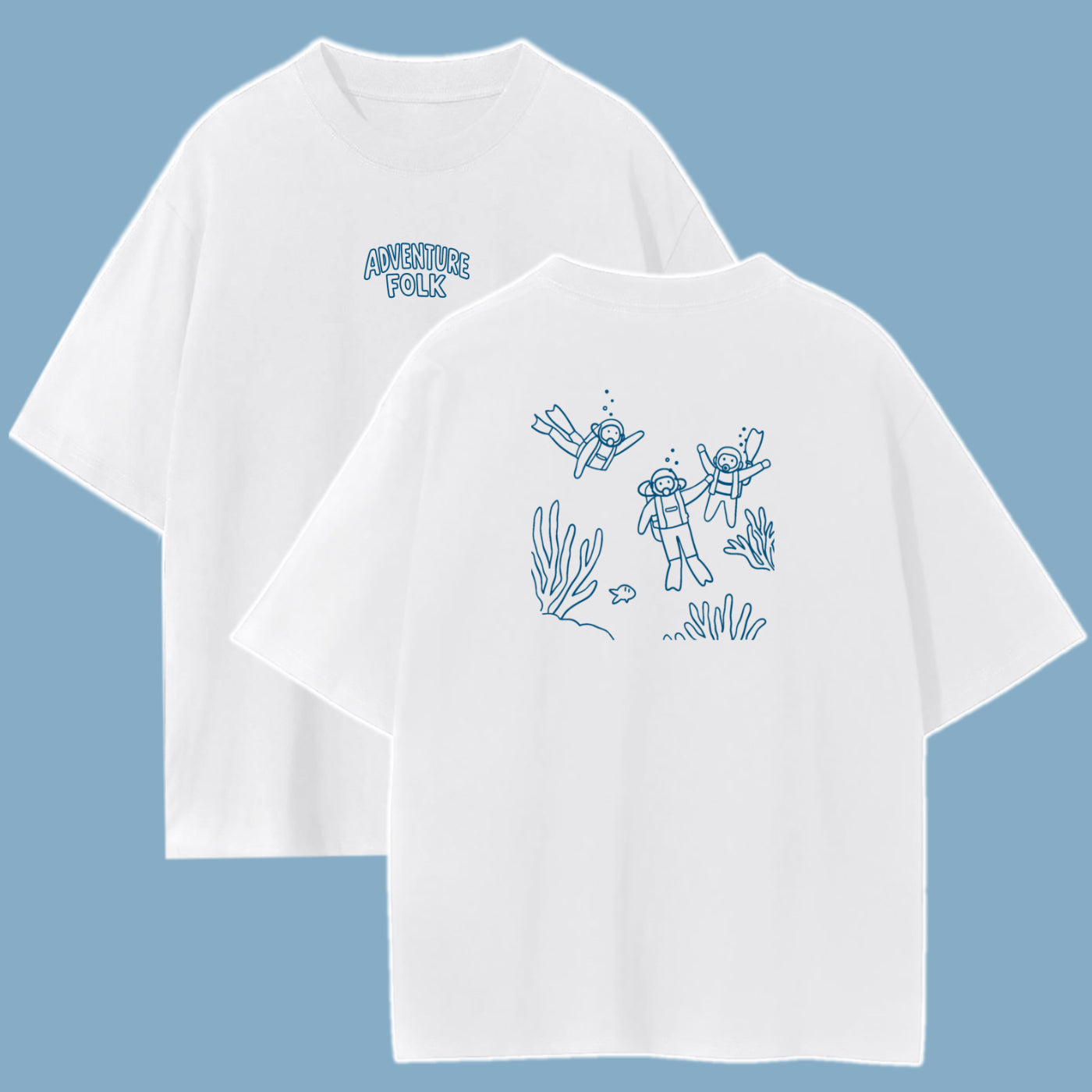 Adventure Folk - Pixel Divers (White)